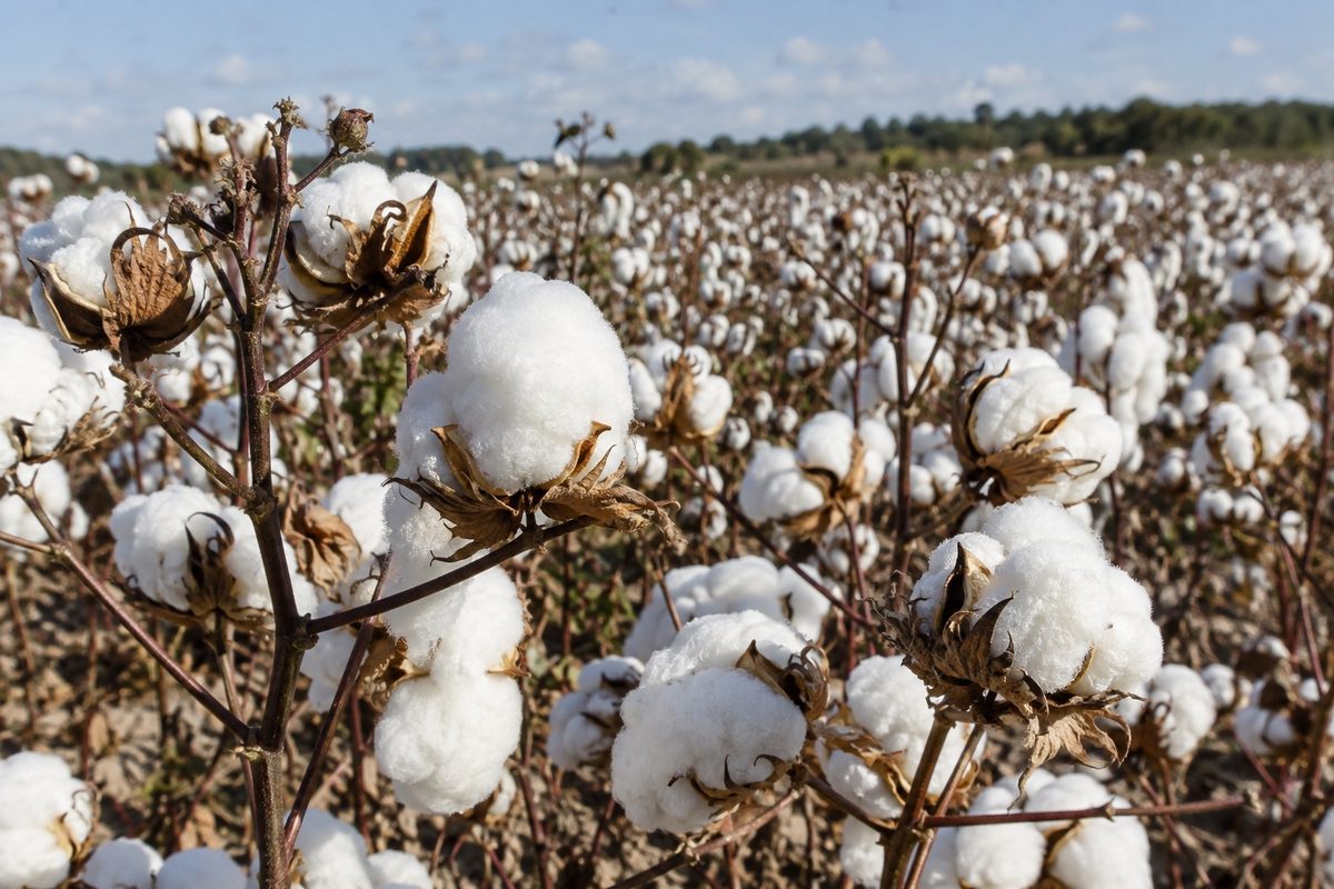 Campo di cotone pronto per la raccolta