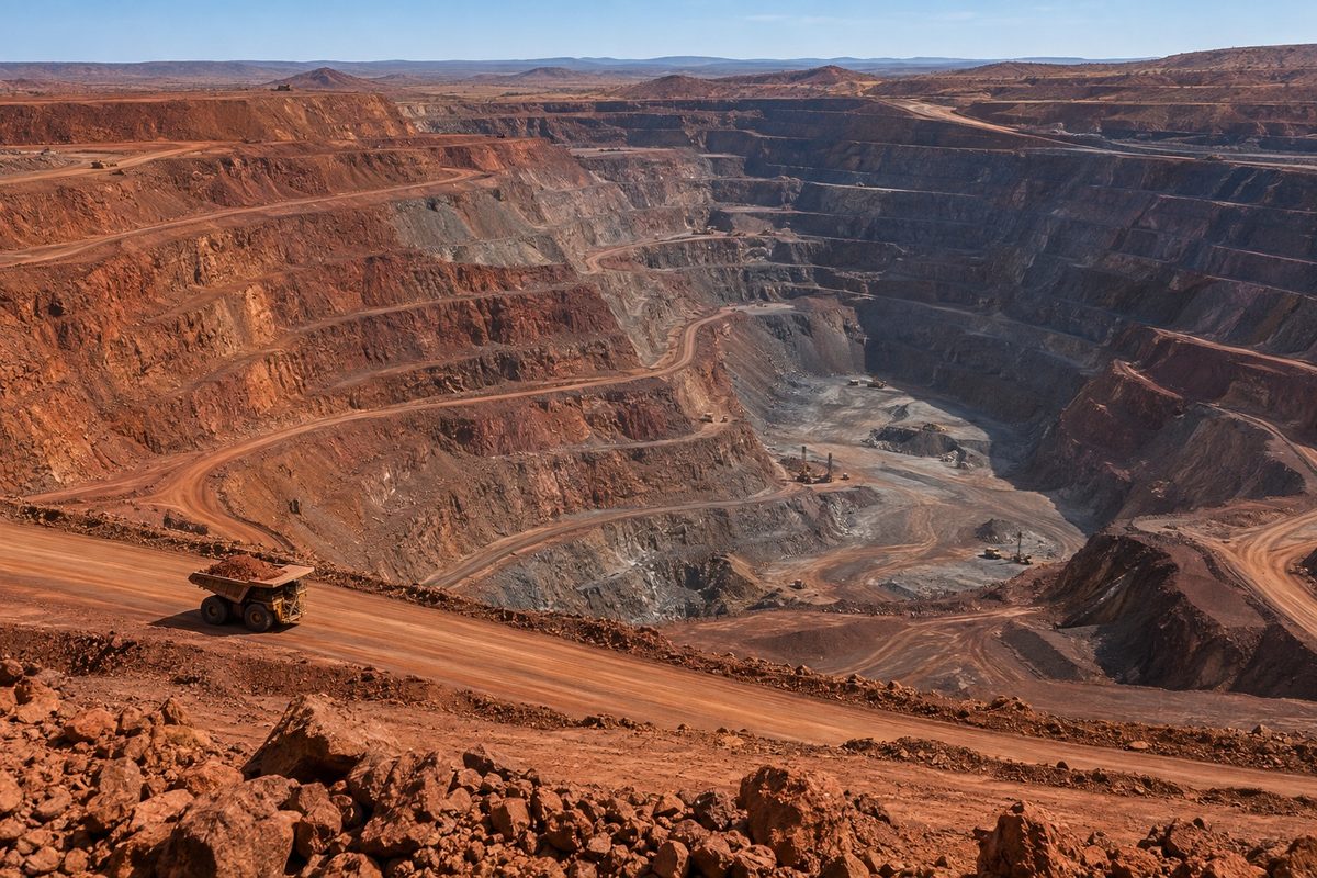 Miniera di minerale di ferro in Australia