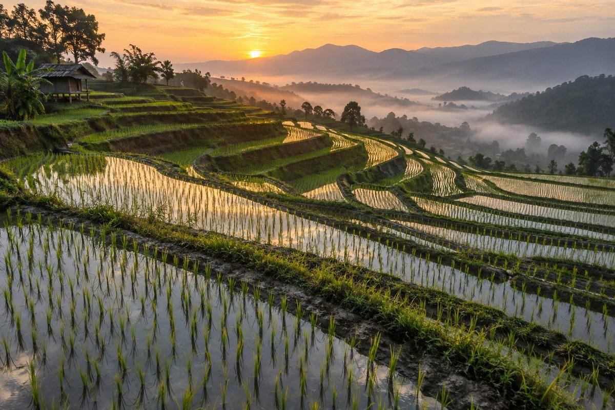 Risaie a terrazze in Asia